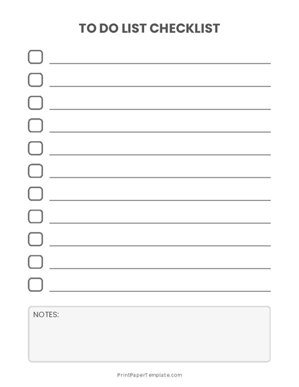 Minimalist To Do Checklist