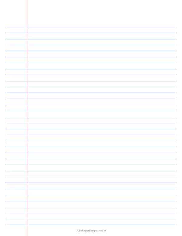 College Ruled Paper Template