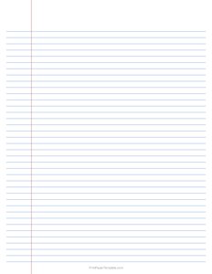 Narrow Ruled Paper Template