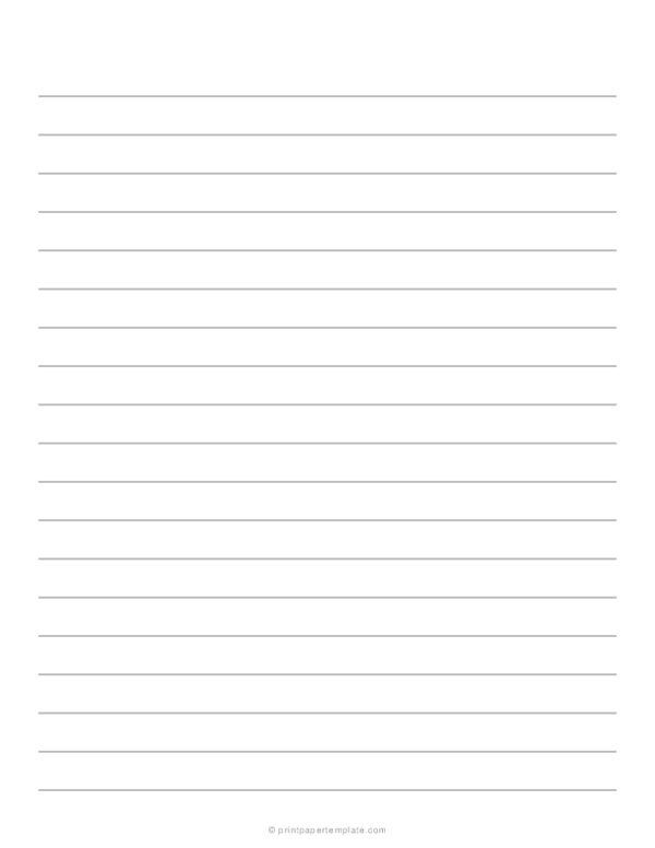 1/2" Lined Notes Template