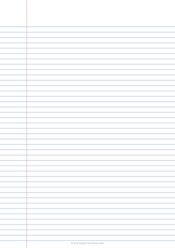 A4 Narrow Ruled Paper Template
