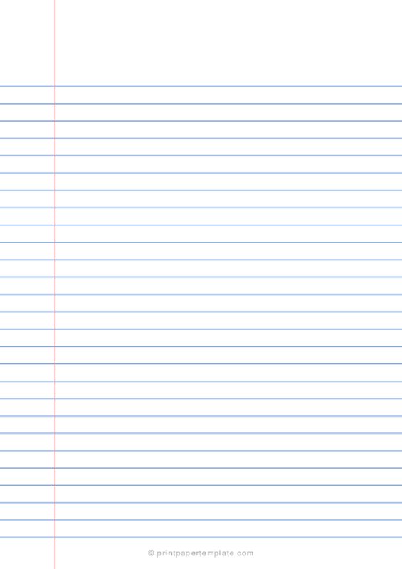 A5 Narrow Ruled Paper Template