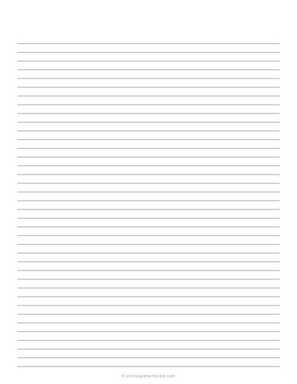 1/4" Lined Notes Template
