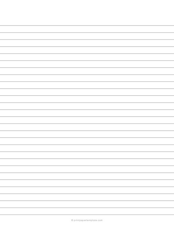 Wide Ruled Paper without Side Margin