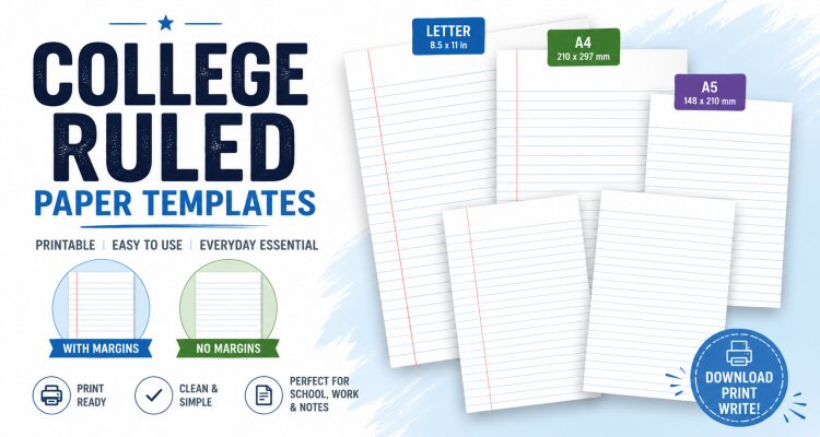 College Ruled Paper Templates