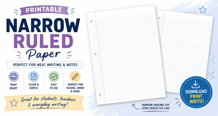 Narrow Ruled Paper Templates