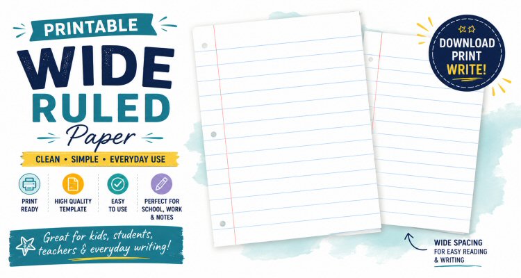 Wide Ruled Paper Templates